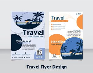 Vector travel sale flyer template Template vector design for Brochure, Annual Report, Magazine, Poster, modern, Presentation, Portfolio, Flyer, infographic, layout modern with blue 