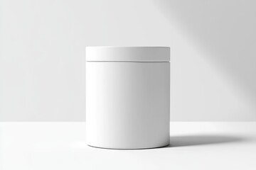 White Plastic Container Jar Mockup Minimalist Design Clean Aesthetic