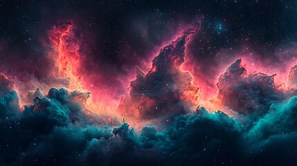 Fototapeta premium Cosmic Storm Majestic Celestial Explosion in the Expansive Universe