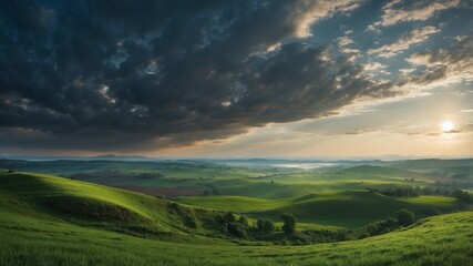 sunset in the mountains