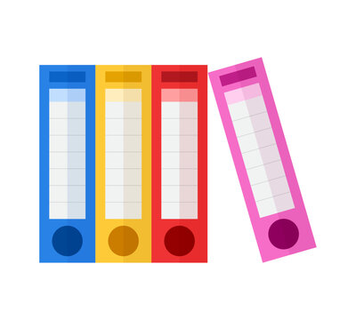 colorful binders leaning, flat design