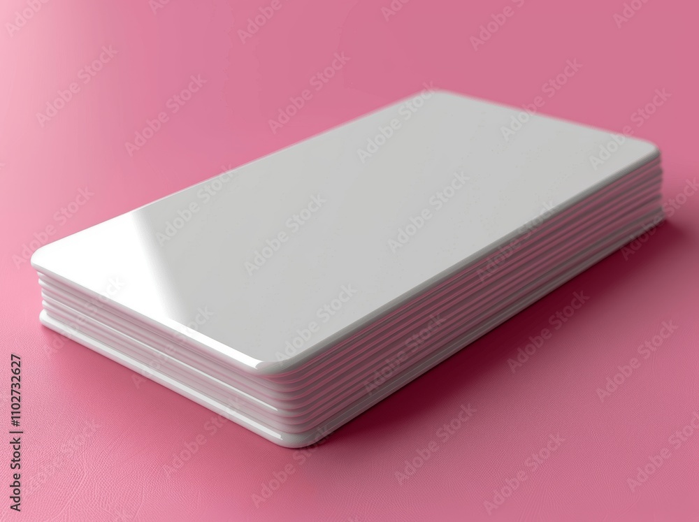 Poster minimalist white card on pink background 3d rendering for design and branding