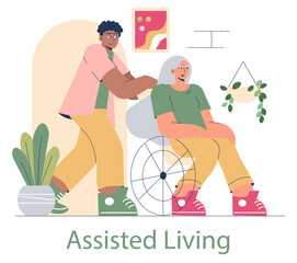 Nursing Home. Flat Vector Illustration