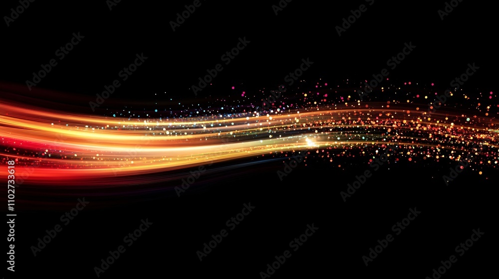 Aufkleber binary numbers forming a light trail effect on a black background