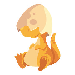 cartoon cute dinosaur baby in egg