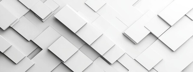 White Geometric Pattern Overlapping Rectangular Tiles Wallpaper Background