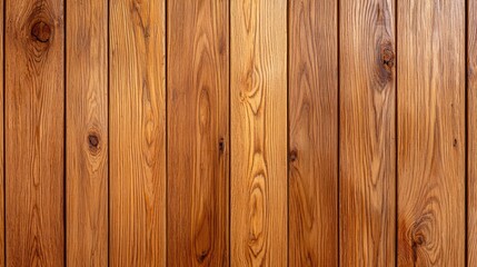 Naklejka premium A close-up of wooden planks showcasing a rich, warm brown hue and natural grain patterns, creating a rustic and inviting texture.