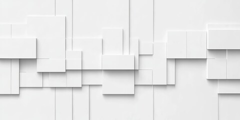 Minimalist Abstract Design White Background Geometric Shapes Overlapping Squares Clean Lines Modern Digital Art