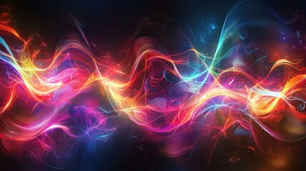 Music abstract: Colorful abstract waves and shapes representing the flow of music