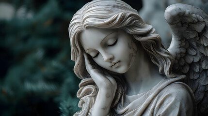 Serene Angel Statue Illustration
