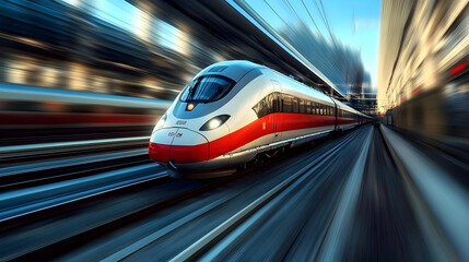 Fototapeta premium High-Speed Train Motion Blur Illustration