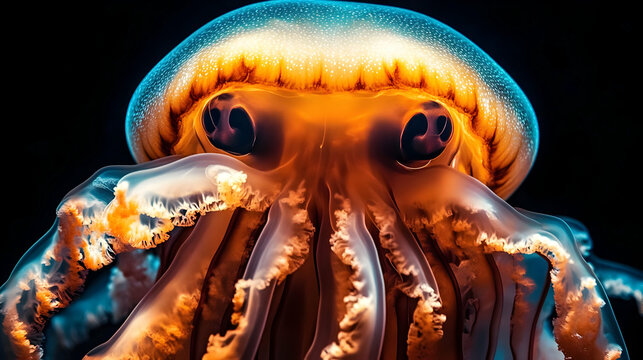 Vibrant Jellyfish Macro Photo