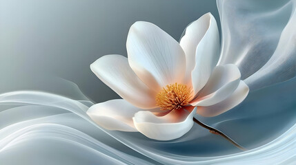 Serene Magnolia Blossom Digital Illustration