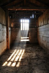 Rustic Barn with Sunlit Beams