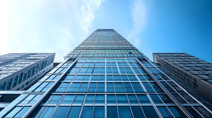 Luxurious Modern Urban Residential Tower with Panoramic Cityscape Views and Rooftop Amenities