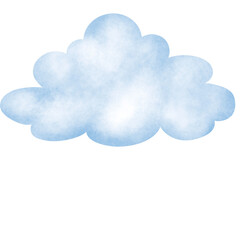 watercolor hand paint blue sky with clouds	
