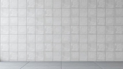 Obraz premium Square tiles on a minimalist concrete wall in a modern home, minimalist decor, square tiles