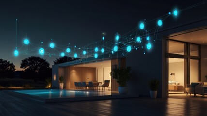 Smart Home Night Scene