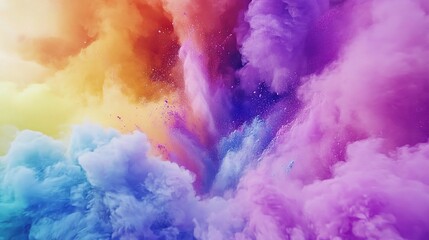 Naklejka premium Colorful Abstract Smoke Explosion in Vibrant Hues of Blue and Pink