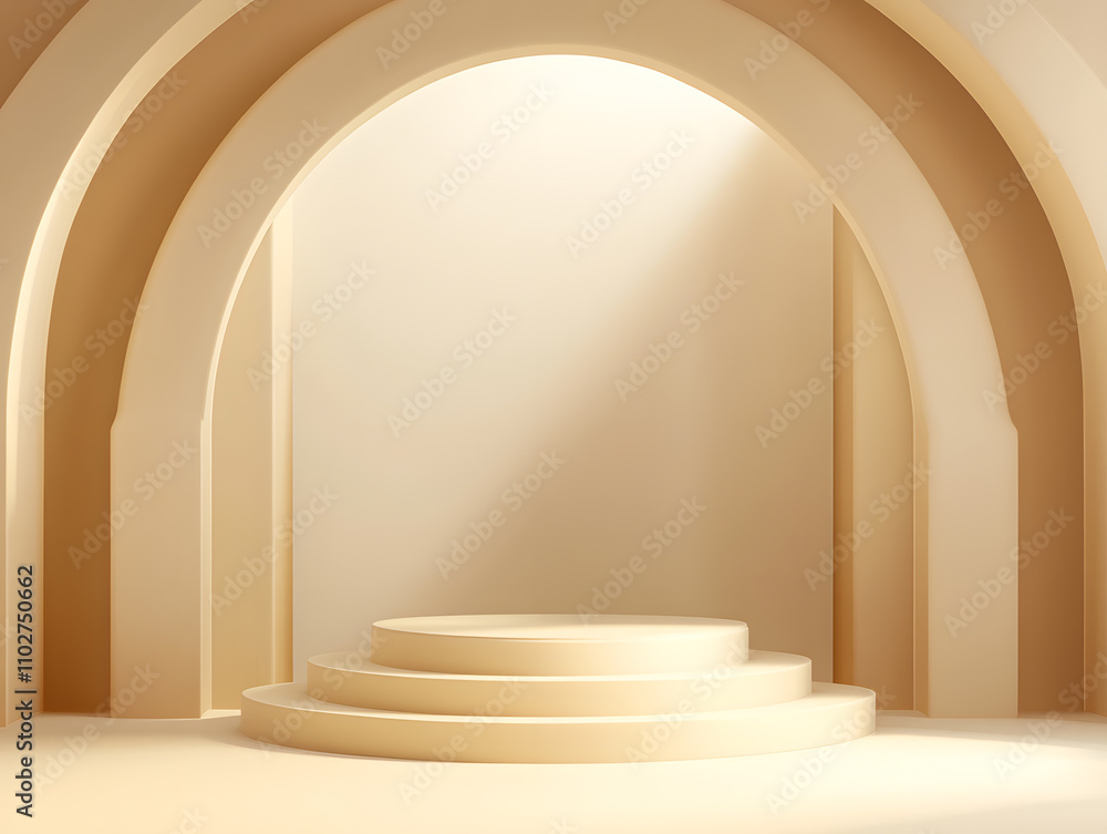 Poster artistic showcase of minimalist architecture modern studio 3d render soft lighting elevated viewpoin