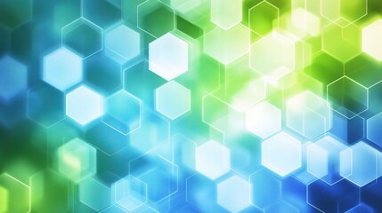 Obraz premium Abstract Blue and Green Hexagonal Background for Design Projects