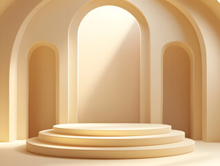 Elegant minimalist stage design for modern events interior space 3d visualization contemporary aesthetics artistic concept