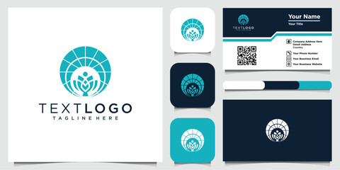 Abstract elegant tree leaf flower and business card logo