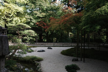 Japanese Dry Zen Garden with Samon Pattern – Traditional Sand and Rock Design