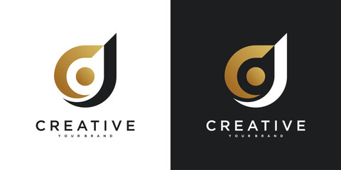 Letter D logo design vector icon with modern concept. Premium Vector