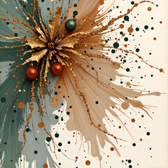Vibrant abstract composition with gold accents and colorful orbs in a fluid splash design, digital art of abstract concept.