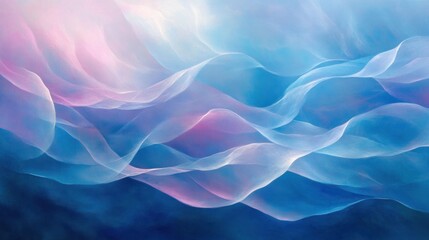 Obraz premium Abstract waves of soft colors blending in a serene and ethereal manner.