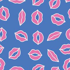 Lip Vector Seamless Pattern illustration for Print, Wallpaper, Decoration.