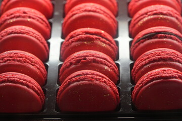 A Red Macaron refers to a variation of the classic French macarons, where the outer shells are a vibrant red color.