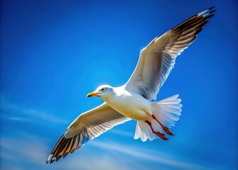 A breathtaking display of freedom and grace, the seagull finds joy in flight.