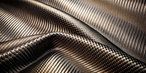 Vintage carbon fiber fabric with intricate patterns and reflective sheen, carbon fiber, vintage, fabric