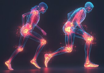 X-ray of the human body while running