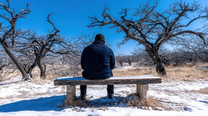 Man sitting on park bench