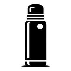 Minimalist Water Thermos Icon with Insulated Flask Design for Drinks on the Go