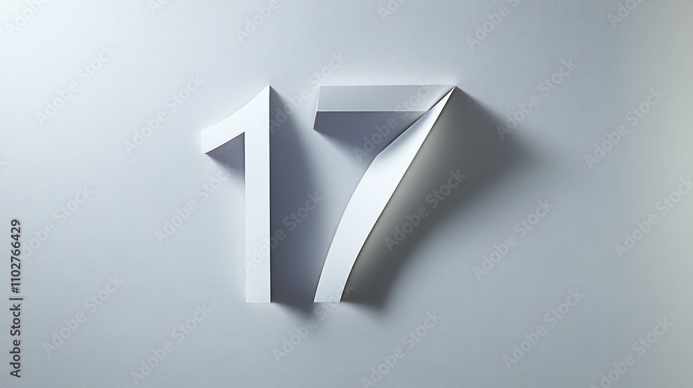 Poster a stylized representation of the number 17, created with paper-like textures.