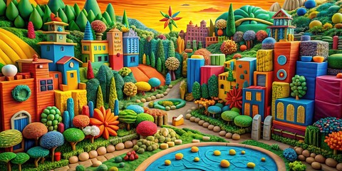 Fototapeta premium Crafting Sustainability: 3D Clay Art for a Responsible Future (SDG 12)