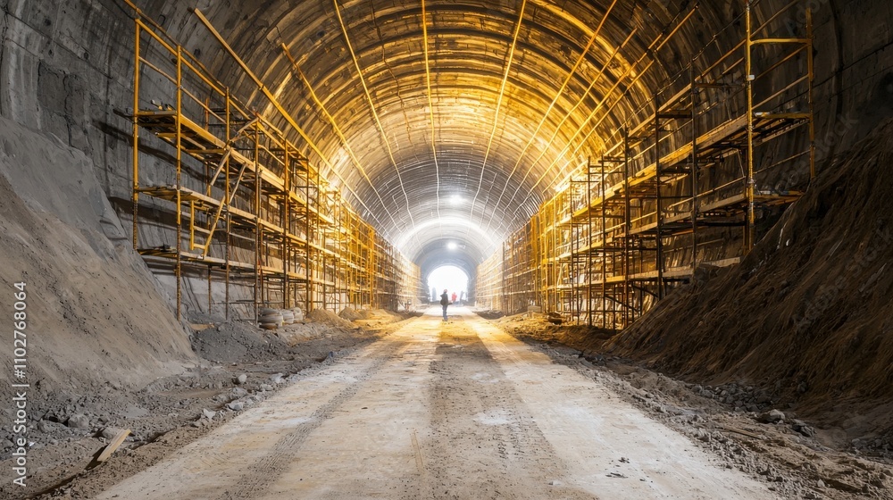 Poster tunnel project underway focus on scaffolding and support systems