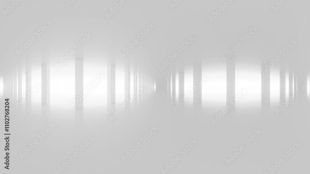 Poster minimalist abstract interior space with white columns seamless looping animation 360 degree