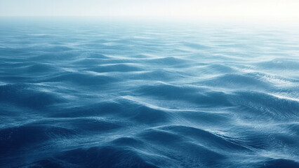 Fototapeta premium Abstrakcyjna scena oceaniczna z gradientowym niebieskim tłem, falistymi teksturami i miękkimi efektami rozmycia, wzorami wodnymi, teksturą wizualną i fakturą fal