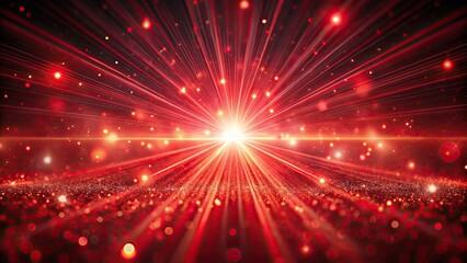 Obraz premium Abstract background of red light beams and particles , red, light, beams, particles, abstract, background, glowing