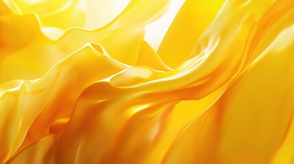 Obraz premium Vibrant Yellow Silk Fabric Flowing Smoothly in Soft Light