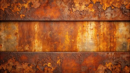 Fototapeta premium Abstract texture of rusty metal with orange and brown tones , rust, grunge, background, textured, old, vintage, decay, corrosion