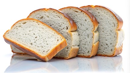 High-quality close-up of soft white-gray bread with a reflective surface.