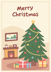 Naklejka premium Warm Holiday Wishes with a Merry Christmas Card Design
