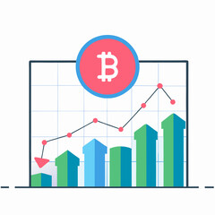 Graph display screen Bitcoin Roundish Flat
