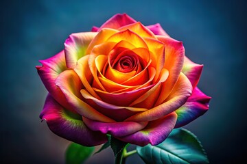 Luxury beauty brand logo:  stylish rose silhouette design.